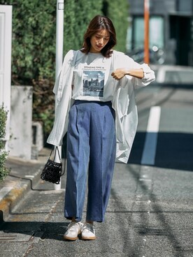 「FOUND GOOD（ファウンドグッド）のアイテム（パンツ）」を使った、FOUND GOODさん（レディース・167cm）の夏コーディネート