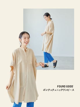 「アイテム（チュニック）」を使った、FOUND GOODさん（レディース・165cm）の夏コーディネート