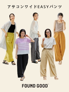「FOUND GOOD（ファウンドグッド）のアイテム（パンツ）」を使った、FOUND GOODさん（レディース・165cm）の春コーディネート