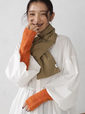 「アイテム（アームカバー）」を使った、FOUND GOODさん（レディース・166cm）の秋コーディネート
