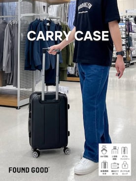 「アイテム（スーツケース/キャリーバッグ）」を使った、FOUND GOODさん（メンズ・180cm）の秋コーディネート