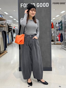 FOUND GOODさん（レディース・159cm）の冬コーディネート