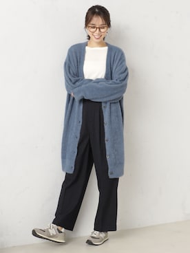 「ロングカーディガン」｜FOUND GOODさん（レディース・165cm）の冬コーディネート