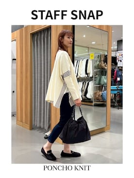 「アイテム（ポンチョ）」を使った、FOUND GOODさん（レディース・164cm）の冬コーディネート