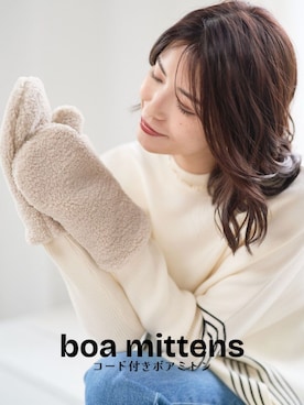 「アイテム（手袋）」を使った、FOUND GOODさん（レディース・167cm）の冬コーディネート