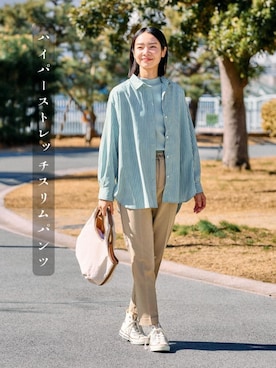 「FOUND GOOD（ファウンドグッド）のアイテム（パンツ）」を使った、FOUND GOODさん（レディース・165cm）の春コーディネート