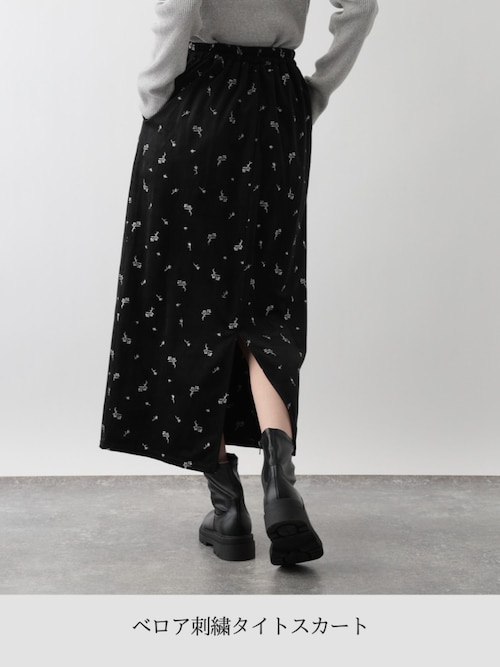 セール】ベロア刺繍タイトスカート（スカート）｜FOUND GOOD
