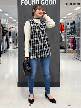 FOUND GOODさん（レディース・159cm）の冬コーディネート
