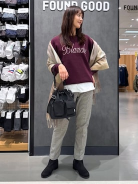 「FOUND GOOD（ファウンドグッド）のアイテム（バッグ）」を使った、FOUND GOODさん（レディース・164cm）の冬コーディネート