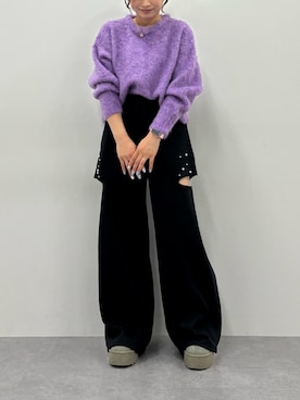 「レギュラー」｜「アイテム（スウェットパンツ）」を使った、うゆさん（レディース・149cm）の秋コーディネート