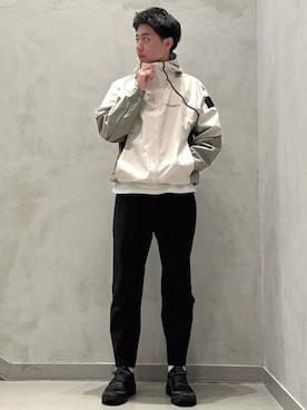 「アイテム（スウェットパンツ）」を使った、YYさん（メンズ・182cm）の秋コーディネート