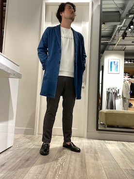 「ABAHOUSE GRAY（アバハウスグレイ）のアイテム（トレンチコート）」を使った、aoさん（メンズ・175cm）の秋コーディネート