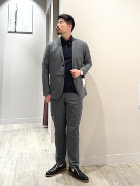 「アイテム（セットアップ）」を使った、aoさん（メンズ・175cm）の春コーディネート