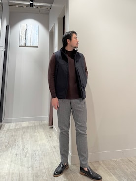 「アイテム（ダウンベスト）」を使った、aoさん（メンズ・175cm）の冬コーディネート