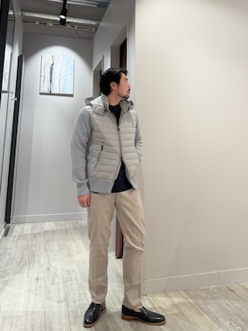 「outfit」｜「アイテム（スラックス）」を使った、aoさん（メンズ・175cm）の冬コーディネート