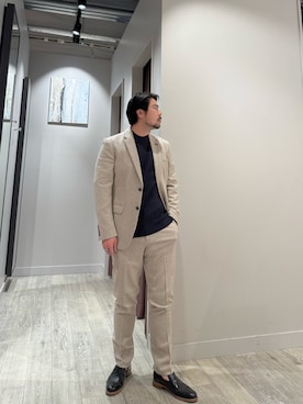 「outfit」｜「アイテム（スラックス）」を使った、aoさん（メンズ・175cm）の冬コーディネート