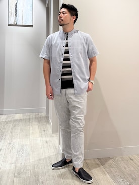 「アイテム（セットアップ）」を使った、aoさん（メンズ・175cm）の夏コーディネート