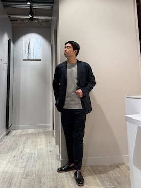 「アイテム（セットアップ、ブルー系）」を使った、aoさん（メンズ・175cm）の秋コーディネート