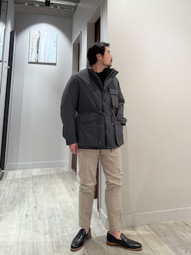 「outfit」｜「アイテム（スラックス）」を使った、aoさん（メンズ・175cm）の冬コーディネート