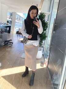 SNIDEL（スナイデル）の「ニットドッキングパフスリブラウス（ベスト