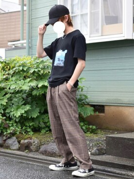 「apres jour mignon（アプレジュールミニョン）のアイテム（アクセサリー）」を使った、梅雨さん（メンズ・158cm）の夏コーディネート
