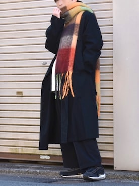 「BEAMS（ビームス）のアイテム（トレンチコート）」を使った、梅雨さん（メンズ・158cm）の冬コーディネート