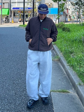 「アイテム（ナイロンジャケット）」を使った、Shimoさん（メンズ・169cm）の秋コーディネート