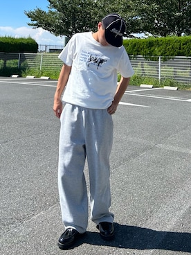 「アイテム（スウェットパンツ）」を使った、Shimoさん（メンズ・169cm）の夏コーディネート