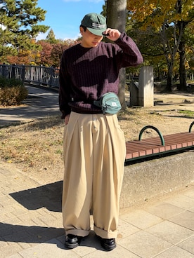 「アイテム（キャップ）」を使った、Shimoさん（メンズ・169cm・20代）の冬コーディネート