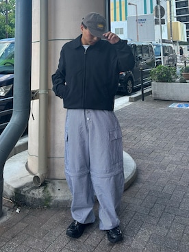 「アイテム（カーゴパンツ）」を使った、Shimoさん（メンズ・169cm）の秋コーディネート