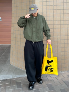 「アイテム（トートバッグ）」を使った、Shimoさん（メンズ・169cm）の秋コーディネート