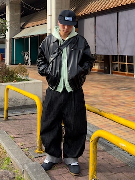 「DISCUS（ディスカス）のアイテム（キャップ）」を使った、Shimoさん（メンズ・169cm）の春コーディネート