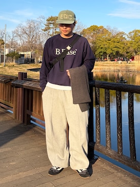 「Bargiee（バージー）のアイテム」を使った、Shimoさん（メンズ・169cm）の春コーディネート