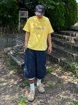 「アイテム（帽子）」を使った、Shimoさん（メンズ・169cm）の夏コーディネート