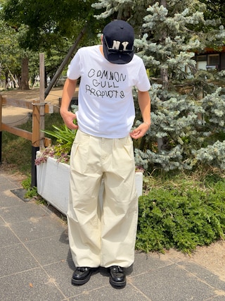 「common gull products.(コモンガルプロダクツ)のcommon gull products. 2025夏(Tシャツ/カットソー)」を使った、Shimoさん(メンズ・169cm)の夏コーディネート