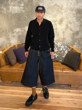 「アイテム（ニット/セーター）」を使った、Shimoさん（メンズ・169cm）の秋コーディネート
