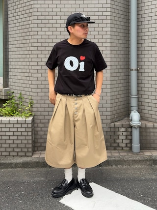 「kutir（クティール）の2TUCK CHINO JORTS／2タックチノジョーツ（その他パンツ）」を使った、Shimoさん（メンズ・169cm）の夏コーディネート