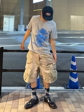 「LASSU&FRISS（ラスアンドフリス）のLASSU&FRISS コインローファー（ローファー）」を使った、Shimoさん（メンズ・169cm・20代）の夏コーディネート
