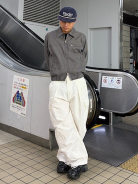 「アイテム（帽子）」を使った、Shimoさん（メンズ・169cm）の冬コーディネート