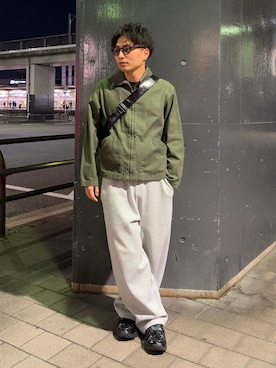 「meetmetmeet（ミートメットミート）のmoss black（メッセンジャーバッグ、その他）」を使った、Shimoさん（メンズ・169cm）の春コーディネート