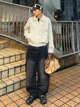 「アイテム（ニットキャップ/ビーニー）」を使った、Shimoさん（メンズ・169cm・20代）の秋コーディネート