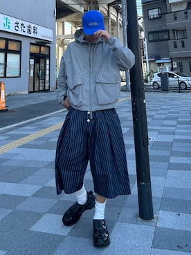 「CIAOPANIC TYPY（チャオパニックティピー）のアイテム（キャップ）」を使った、Shimoさん（メンズ・169cm）の秋コーディネート