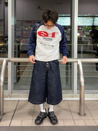 「WISH FOR EVER（ウィッシュフォーエバー）のASSORT 2TUCK BAGGY SHORTS / アソート2タックバギーショーツ（デニムパンツ）」を使った、Shimoさん（メンズ・169cm）の春コーディネート