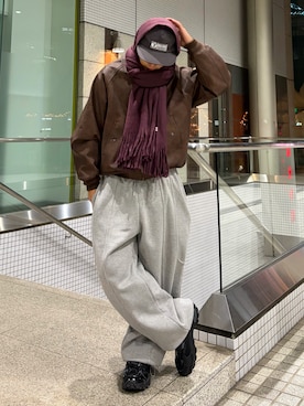 「アイテム（キャップ）」を使った、Shimoさん（メンズ・169cm・20代）の冬コーディネート