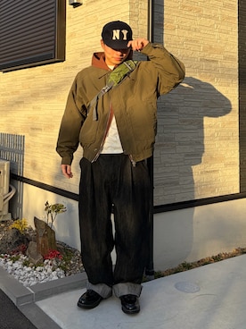 「Bargiee（バージー）のアイテム」を使った、Shimoさん（メンズ・169cm）の冬コーディネート