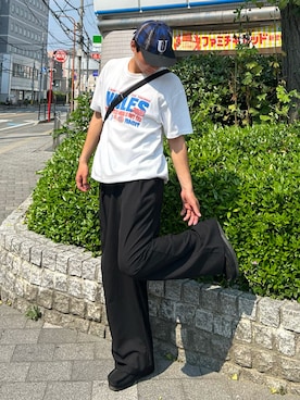 「CIAOPANIC TYPY（チャオパニックティピー）のアイテム（パンツ）」を使った、Shimoさん（メンズ・169cm）の夏コーディネート