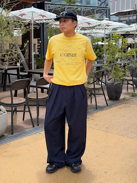 「CIAOPANIC TYPY（チャオパニックティピー）のアイテム（パンツ）」を使った、Shimoさん（メンズ・169cm）の夏コーディネート