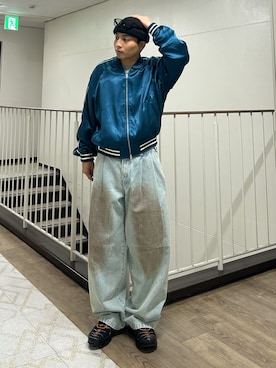 「アイテム（ニットキャップ/ビーニー）」を使った、Shimoさん（メンズ・169cm）の冬コーディネート