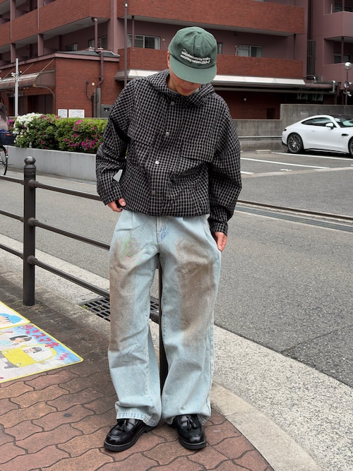 「CIAOPANIC TYPY(チャオパニックティピー)の【UNISEX】チェックフードシャウター(パーカー)」を使った、Shimoさん(メンズ・169cm)の夏コーディネート