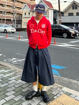 「アイテム（帽子）」を使った、Shimoさん（メンズ・169cm）の秋コーディネート